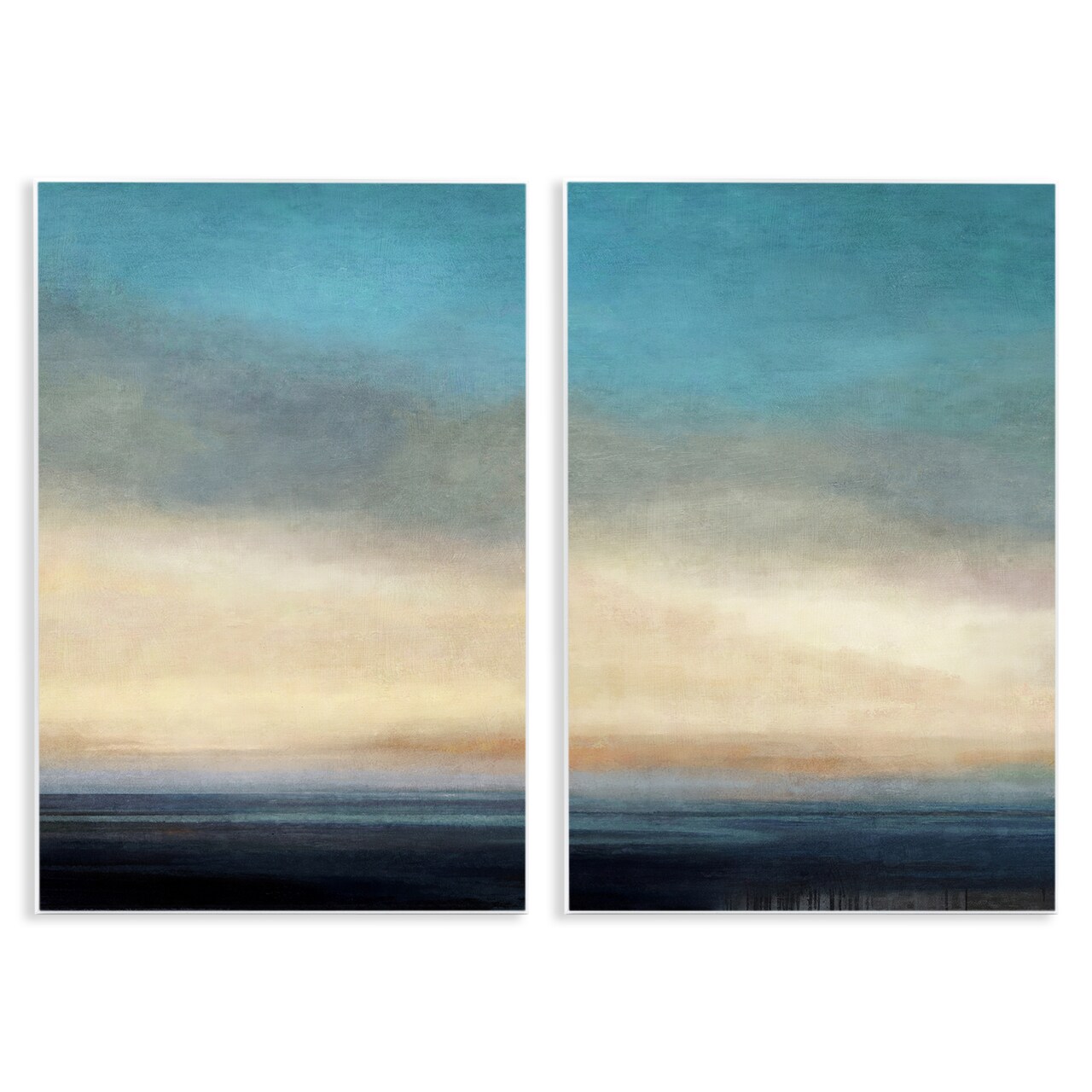 Stupell Industries Calm Tranquil Sea horizon 2 pc Wall Plaque Art Set Design by Suzanne Nicoll
